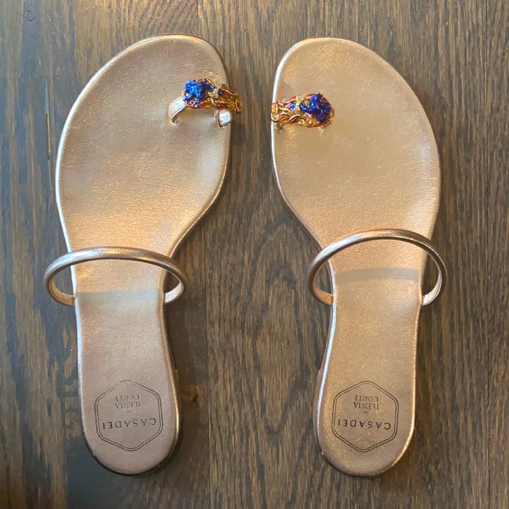 Casadei gold flats